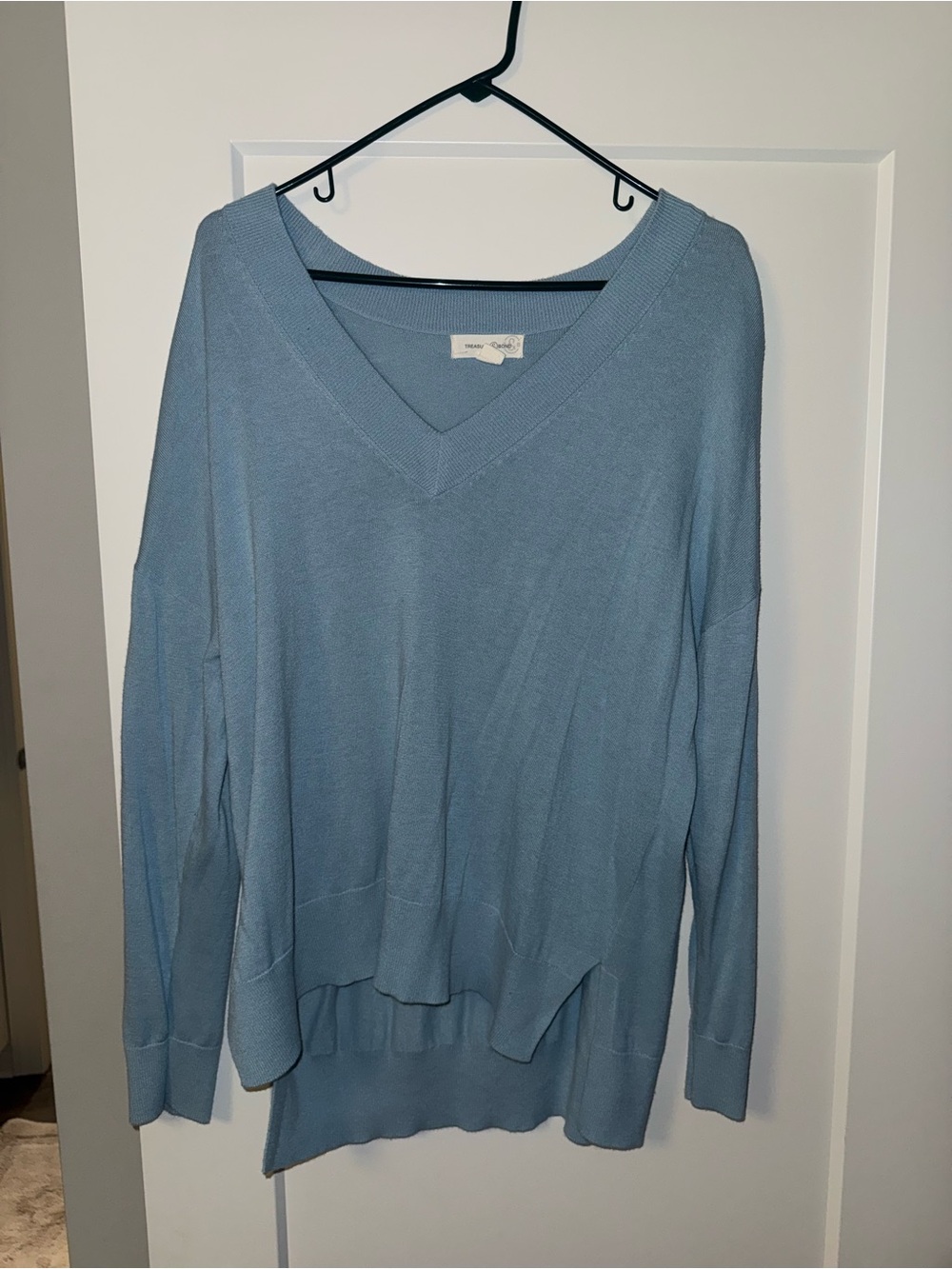 Treasure & Bond Powder Blue V-Neck Sweater